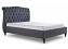 4ft6 Double Roz dark grey fabric upholstered bed frame bedstead 4